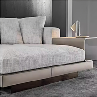 Ensemble de canapés de luxe italiens pour salon, meubles modernes en tissu et cuir