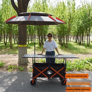 <span class=keywords><strong>Chariot</strong></span> de camping <span class=keywords><strong>pliable</strong></span> à quatre roues <span class=keywords><strong>avec</strong></span> table réglable en hauteur et <span class=keywords><strong>toit</strong></span> pare-soleil pour le shopping et le stockage, OEM disponible - Product Image 4