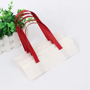 Оптовая продажа, красный плоский бумажный ремешок для рукоделия и подарков, бумажный шнур