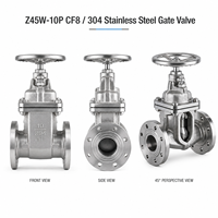 Vanne à opercule manuelle industrielle LUOKEFM Z45W-10P en acier inoxydable CF8 à tige montante, siège métallique, PN10, pour eau douce