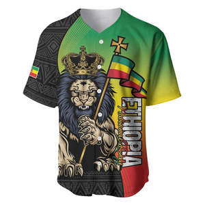 Etiopía Derg Downfall Day béisbol Jersey etíope León Judah impreso 100% poliéster 3D patrón transpirable al por mayor - Product Image 5