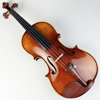 Professional High Quality Violin Alto Solid Spruce Flame Maple Steel String Ebony Fingerboard Brown Antique Finish Oblong Foam