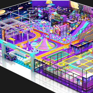 Parc de trampolines professionnel de nouvelle conception pour adultes et enfants avec tapis souple, mur d'escalade, toboggans, aire de jeux intérieure - Product Image 3