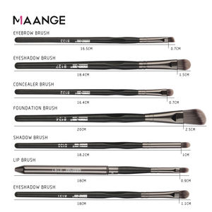 Tianmaange — ensemble de 7 pinceaux <span class=keywords><strong>à</strong></span> paupières, étiquette privée, personnalisé, de couleur noir, pour fond de teint, anti-cernes et ombres <span class=keywords><strong>à</strong></span> paupières - Product Image 6