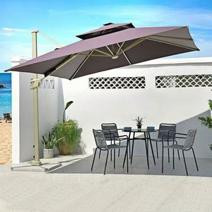 Parasols de restaurant durables en aluminium, imperméables, avec éclairage solaire, pour l'extérieur - Product Image 3