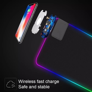 แผ่นรองเมาส์ไร้สายแบบแม่เหล็ก RGB ไฟ LED ติด4ด้านชาร์จเร็วสำหรับโทรศัพท์มือถือแล็ปท็อปคอมพิวเตอร์พิมพ์โลโก้ได้ตามต้องการ - Product Image 6