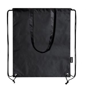 Low Cost Promotional Eco-friendly Sustainable RPET <b>Drawstring</b> <b>Backpack</b> Bag with Carrying Handle for Sports Gym Fitness Use - Product Image 4