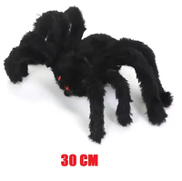 Grande araignée en peluche d'Halloween, décoration d'horreur pour fête, accessoire extérieur, araignée géante décorative 30-200cm, araignée noire pour farces