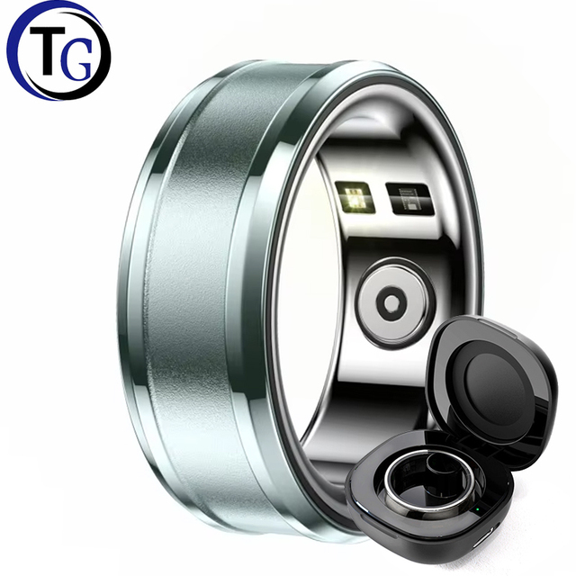 Stainless Steel Sleep Heart Rate & Blood Oxygen Exercise Monitoring Smart Ring with App Control for IOS
