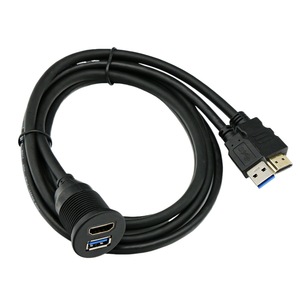 Câble d'extension USB 3.0 HDMI mâle à femelle pour voiture, étanche, pour panneaux de tableau de bord - Product Image 1