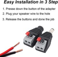 Connecteur rapide DC mâle-femelle 5,5 mm 2,1 mm neuf avec verrouillage par poussée pour bande lumineuse, caméra CCTV, alimentation électrique, bornier à ressort