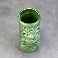 Taza Tiki de Cerámica Esculpida en 3D de 420 ml, Taza de Cóctel Moai Hawaiana Vintage, Taza de Cerveza con Diseño Artístico Pintado del Dios Tiki para Bar, Fiesta, Hogar