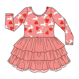 Abito Estivo di Alta Qualità per Bambine con Motivi Floreali, Maniche Lunghe, Morbido Pizzo a Tre Strati, Vestito in Tulle per Bambine - Product Image 6