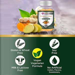 Gummies de supplément alimentaire végétalien à l'extrait de <span class=keywords><strong>gingembre</strong></span> et de curcuma, antioxydant, pour adultes, vente en gros d'usine, personnalisable OEM ODM, marque privée - Product Image 3