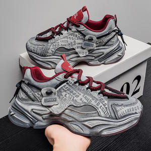 Chaussures décontractées pour hommes en daim à motif floral, semelle épaisse, de marque de luxe, avec logo personnalisé, fabrication OEM - Product Image 1