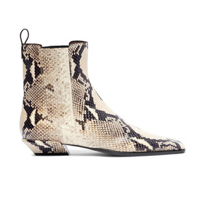 Nouvelles <span class=keywords><strong>Bottines</strong></span> Plates Confortables à Bout Carré Imprimé <span class=keywords><strong>Python</strong></span> avec Bande Élastique pour Femme – Collection 2026 - Product Image 3