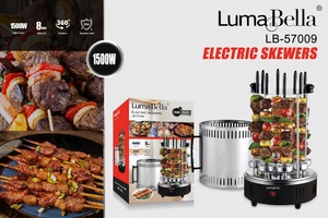 Sokany 360 độ xoay nướng thép không gỉ Rotisserie 8 cái 360 độ xoay Kebab nướng điện BBQ xiên - Product Image 2