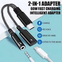 Precio directo de fábrica USBC a 3,5mm Audio Video Jack PD 33W Jack adaptador Hifi DAC Aux Audio Splitter para teléfono móvil portátil