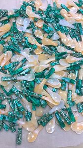 ช้อนคาเวียร์ที่หรูหราและไม่เหมือนใครช้อนคาเวียร์แม่ของไข่มุกเสิร์ฟช้อนผสมไมกา-สีเขียว Color-10cm - Product Image 2