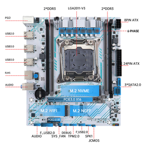 X99 <b>Motherboard</b> LGA 2011-3 Xeon 2680 V4 <b>CPU</b> Processor 32G DDR4 REG ECC RAM M.2 NAME Desktop Computer Kit New LGA 2011-3 Socket M - Product Image 6