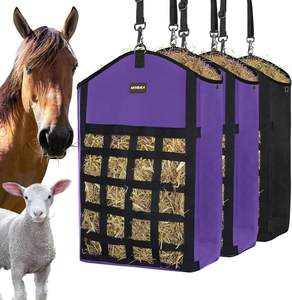 Échantillon gratuit de sacs à foin pour chevaux/chèvres, sac à foin à alimentation lente avec tissu Oxford super résistant et fermeture éclair robuste - Product Image 1