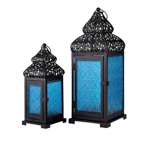 Hot Sale Handmade Metal & Colored Glass <b>Moroccan</b> Style Lantern Restaurant Wedding Home <b>Decoration</b> - Product Image 1