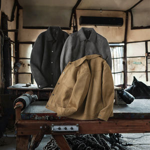Chaqueta de cuero Vintage de alta calidad para hombre, Primavera, informal, solapa, curtido, lavado, ecológico, cierre de un solo pecho - Product Image 2
