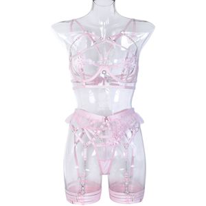 Hot Baby Sexy Womens Lingerie Set Lace Embroidery Cutout Includes Shapewear <b>Half</b> <b>Slips</b> Panty Short Mature Style - Product Image 1