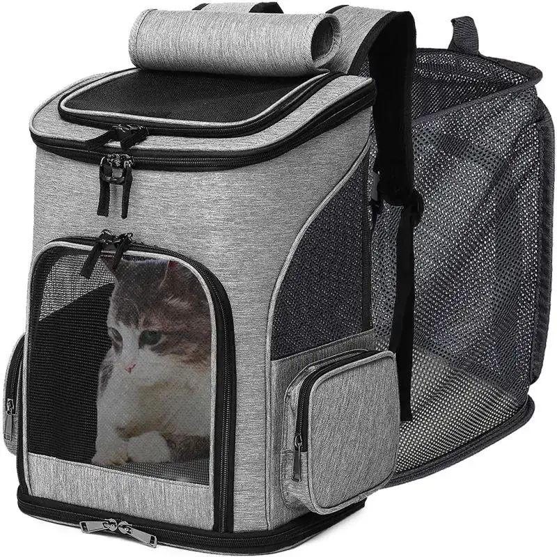 Siêu thông gió thiết kế hãng hàng không được phê duyệt mở rộng Pet Carrier Ba lô cho mèo đi du lịch/đi bộ đường dài/Cắm trại