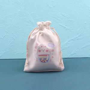 Bolsa de Tela Reutilizable Personalizada, Ecológica, con Cordón, de Algodón, Portátil, de Alta Calidad, para Viajes - Product Image 4