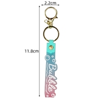 Porte-clés en caoutchouc souple PVC, Porte-clés en silicone, Lanière changeante de couleur, Bouteille de sable mouvant, Petit cadeau pendentif