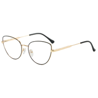Lunettes de vue rétro BK T8042 anti-lumière bleue pour femmes, monture en métal, UV400, verres optiques, or noir, mode vintage