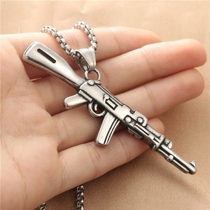 Collar con Colgante de Rifle de Acero Inoxidable, Amuleto Retro para Hombre, Regalo Temático 190137 - Product Image 3