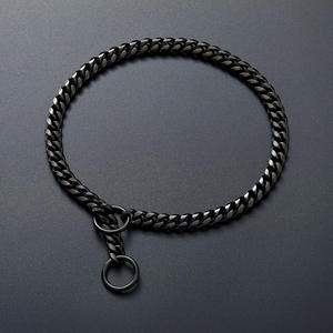 Kerah anjing mewah ukuran kecil dan sedang rantai emas baja tahan karat baja Titanium rantai emas Tautan Kuba kerah anjing Pitbull - Product Image 3