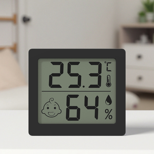 Instrumento de temperatura <span class=keywords><strong>y</strong></span> humedad para el hogar con pantalla grande de pie con teclas ON/OFF C/F Cambio de sonrisa para habitación de bebé u oficina - Product Image 6