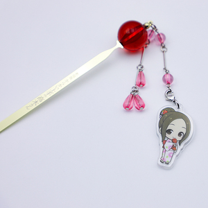 Marcapáginas de Metal Personalizado con Cuentas y Etiqueta Acrílica Colgante con Dibujos Animados - Product Image 4