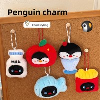 Pendentif Poupée Pingouin de Dessin Animé Mignon, Semi-Fait Main, en Fourrure Douce, Ornement Décoratif pour Sac à Dos et Porte-clés