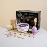 Vente en gros Kit de démarrage Matcha de luxe avec bol en céramique Fouet en bambou Outils à thé pour emballage cadeau Accessoires de luxe personnalisables