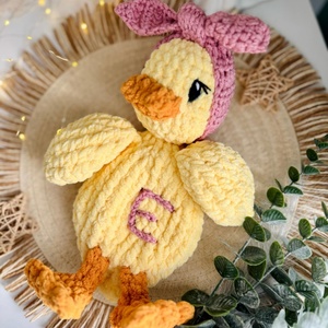 Haute Qualité Crochet Canard Snuggler Bébé Beau Cadeau Crochet Animal Snuggler Animal En Peluche Crochet Mallard Snuggler - Product Image 2