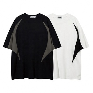 Camiseta de gran tamaño para hombre personalizada al por mayor, alta calidad, 100% algodón pesado, costuras en contraste con estampado de letras holgadas - Product Image 1