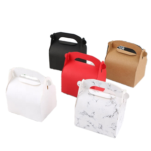 Boîtes en papier recyclables de qualité alimentaire avec poignée, emballage portable pour sandwichs et sushis, avec logo personnalisé - Product Image 1