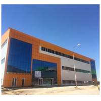 Gambar Desain Struktur Baja Prefabrikasi Dengan Dinding Kaca Khusus untuk Showroom