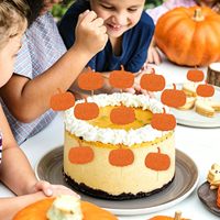 Décorations de cupcakes citrouille pour l'automne, Thanksgiving et Halloween, avec paillettes orange
