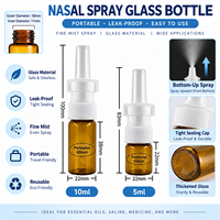 Flacon pulvérisateur nasal en verre de 5 à 100 ml avec pompe à brume fine, emballage cosmétique rechargeable pour produits de soins personnels