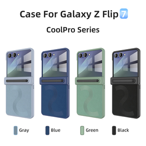 Funda para teléfono Samsung Fold, color puro, TPU y PC, con tira en relieve y soporte plegable, diseño para Galaxy Z Flip 6 7 8 - Product Image 1