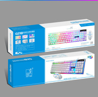 Clavier et souris T315 professionnels 104 touches USB 2.0 rétroéclairés LED pour ordinateur portable et de bureau, en plastique ABS, mécaniques, pour jeux