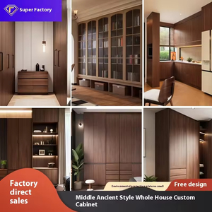 خزانة ملابس مخصصة على طراز منتصف القرن، خزانة تلفزيون، خزانة جانبية، أثاث منزلي كامل بتصميم صيني عتيق جديد من MDF - Product Image 6