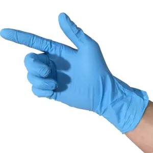 Guantes de nitrilo azul de 6 Mil, guantes de nitrilo ESD de seguridad de plástico sin látex de colores, venta al por mayor médica sin polvo