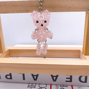 Customize Accepted Cartoon Kids Birthday Gifts Clear Acrylic Beads Handmade <b>Cute</b> Car Keyring Bag Accessories Punk <b>Bear</b> Keychain - Product Image 4
