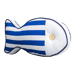 Fish Shaped Canvas Throw Pillow Striped Pattern With <b>Insert</b> Ocean Theme Home Decor <b>Cushion</b> - Product Image 5
